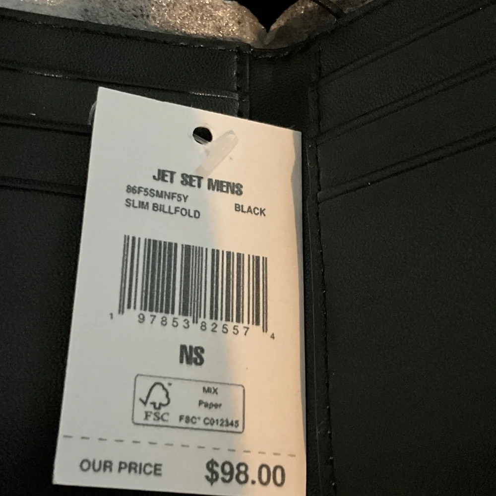 NWT Michael Kors Black MK Logo Billfold Wallet